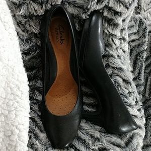 Clark's High-heeled Leather Shoes